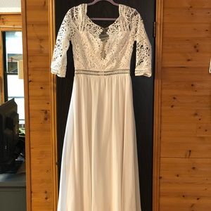 SOLD Long white dress, size Large